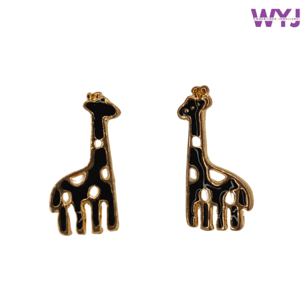 Black & Gold Giraffe Earrings Cute Animal Inspired Jewellery