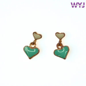 Elegant Green Heart Drop Earrings – Cute Fashion Jewellery