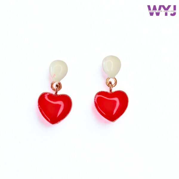Red Heart Drop Earrings – Cute & Trendy Statement Jewelry