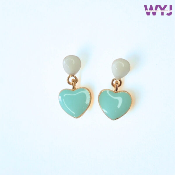 Mint Green Heart Drop Earrings – Fresh & Trendy Women’s Jewelry