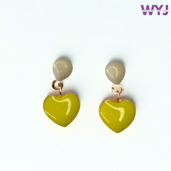 Yellow Heart Drop Earrings – Trendy & Playful Women’s Jewelry