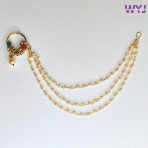 Bridal Nath with Multi-Layer Chain & Pearl Drop