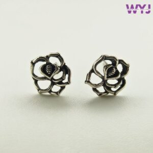 Vintage Floral Stud Earrings | Antique Silver Flower Jewellery